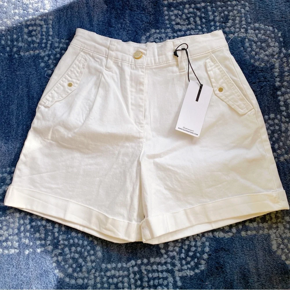 🐚 OAT NEW YORK WHITE HIGH WAIST RELAXED FIT SHORTS!
